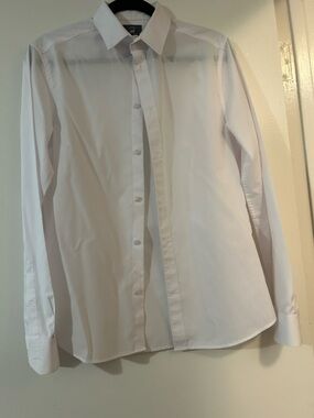 H&M White Men's Dress Shirt - Long Sleeve Button-Up
